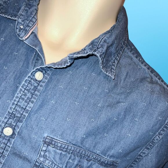 Men’s Denim & Flowers Slim Fit Short Sleeve Button Up Shirt Size Large #104 - Picture 2 of 4